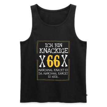 Ich bin zwar 66 fühle mich aber wie 66 - Männer Premium Bio Tank Top - Schwarz - Vorne - AI Model Male 178 light (178cm)