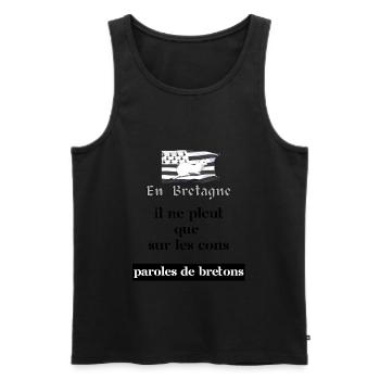 en bretagne il ne pleut que sur les cons - Débardeur bio Premium Homme - noir - Devant - Michal (187cm)