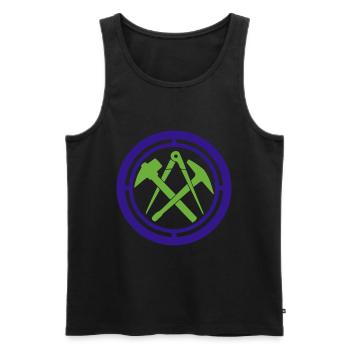 Dachdecker Zunft Logo Wappen | Farben änderbar - Männer Premium Bio Tank Top - Schwarz - Vorne - AI Model Male 178 light (178cm)