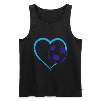 Amour du cœur du football | Couleurs changeantes - Débardeur bio Premium Homme - noir - Devant - Michal (187cm)