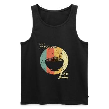 Style rétro vintage de nouilles japonaises Ramen Life - Débardeur bio Premium Homme - noir - Devant - Michal (187cm)