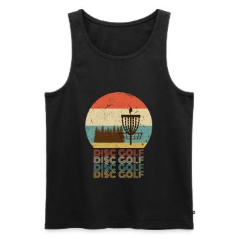 Discgolf Stupid Tree Disc Golf Vintage Golfer - Men's Premium Organic Tank Top - black - Front - AI Model Male 178 light (178cm)