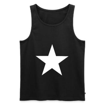 Cadeau d'étoile tendance tendance blanc - Débardeur bio Premium Homme - noir - Devant - AI Model Male 178 light (178cm)