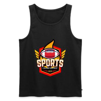football sports championship - Men's Premium Organic Tank Top - black - Front - AI Model Male 178 light (178cm)