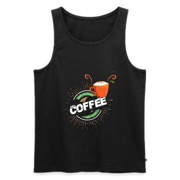 Amour café meilleur - Débardeur bio Premium Homme - noir - Devant - AI Model Male 178 light (178cm)