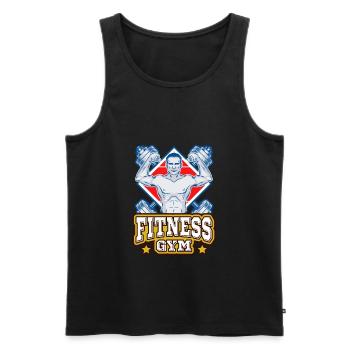 fitness gym motivation power - Men's Premium Organic Tank Top - black - Front - AI Model Male 178 light (178cm)