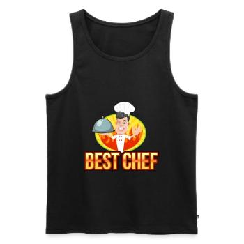 Best chef coock worker job - Men's Premium Organic Tank Top - black - Front - AI Model Male 178 light (178cm)