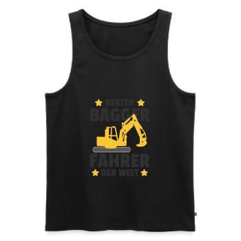 Best Excavator Driver in the World Award Gift - Men's Premium Organic Tank Top - black - Front - Michal (187cm)