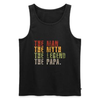 Papa The Man The Myth The Legend Father's Day gift - Men's Premium Organic Tank Top - black - Front - Michal (187cm)