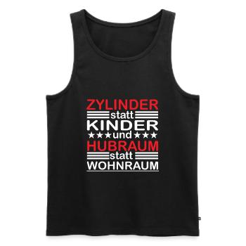 Zylinder statt Kinder Hubraum statt Wohnraum - Männer Premium Bio Tank Top - Schwarz - Vorne - Michal (187cm)