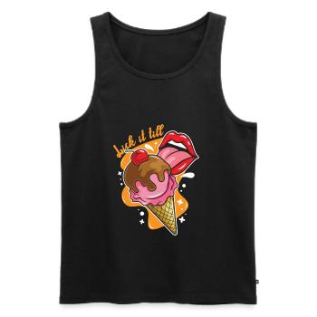 Lick it till - Men's Premium Organic Tank Top - black - Front - AI Model Male 178 light (178cm)