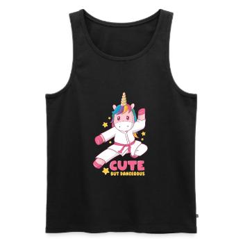 cute but dangerous - Men's Premium Organic Tank Top - black - Front - AI Model Male 178 light (178cm)