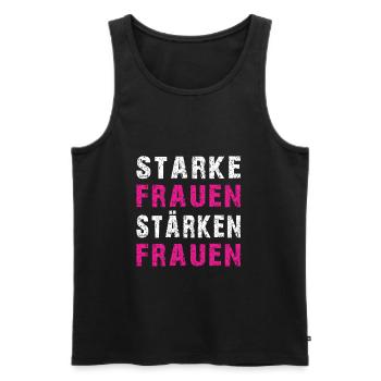 starke frauen stärken frauen Sprüche - Männer Premium Bio Tank Top - Schwarz - Vorne - Michal (187cm)
