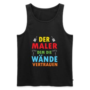 Maler Geschenk Wände Streicher Malerbetrieb - Männer Premium Bio Tank Top - Schwarz - Vorne - Michal (187cm)