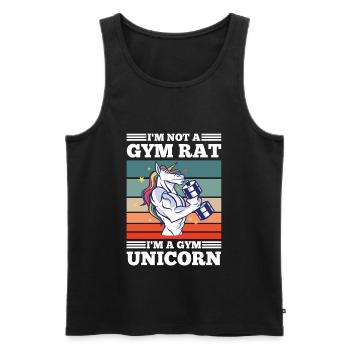 I'm not a Gym Rat I'm a Gym Unicorn - Männer Premium Bio Tank Top - Schwarz - Vorne - Michal (187cm)