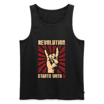 Funny gift revolution liberation revolt shi - Men's Premium Organic Tank Top - black - Front - AI Model Male 178 light (178cm)
