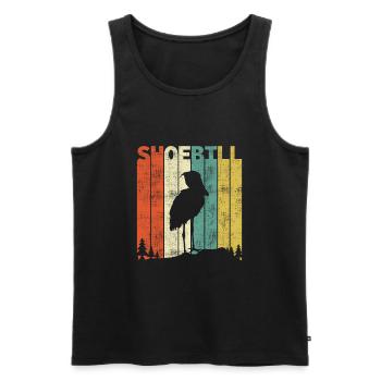 Retro shoebill stork bird gift - Men's Premium Organic Tank Top - black - Front - AI Model Male 178 light (178cm)