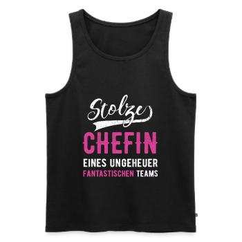 Stolze Chefin Geschenk Leiterin Abteilungsleiterin - Männer Premium Bio Tank Top - Schwarz - Vorne - AI Model Male 178 light (178cm)