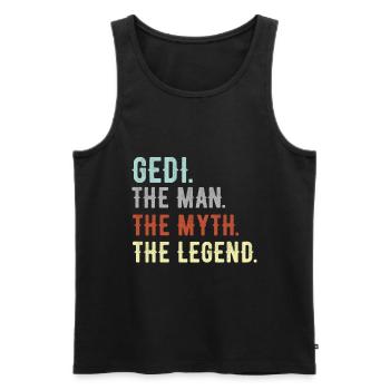 Gedi Firmgedi Taufgedi Ged Firmged Geschenkidee - Männer Premium Bio Tank Top - Schwarz - Vorne - Michal (187cm)