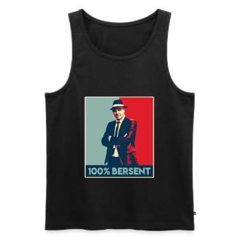 Alain Berset 100 Bersent Shirt - Männer Premium Bio Tank Top - Schwarz - Vorne - AI Model Male 178 light (178cm)