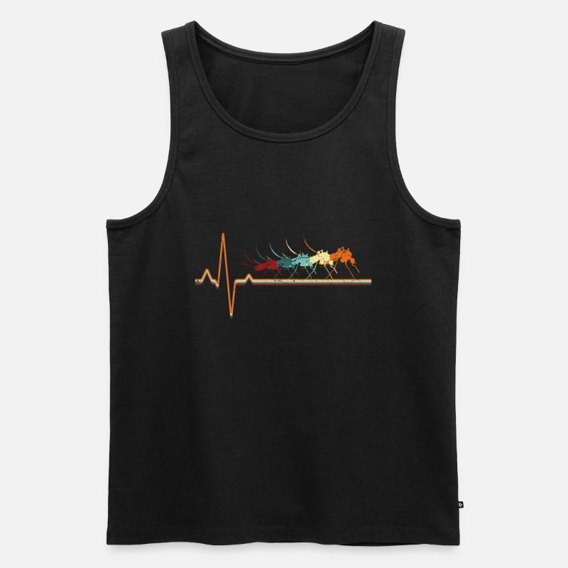 Retro Mücke EKG - Männer Premium Bio Tank Top - Schwarz