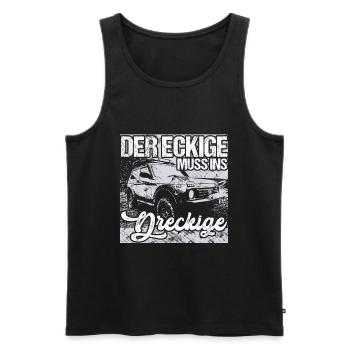 Der Eckige muss ins Dreckige Offroad Lada Niva 4x4 - Männer Premium Bio Tank Top - Schwarz - Vorne - AI Model Male 178 light (178cm)