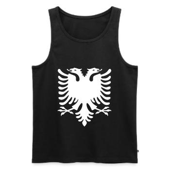 Albania Flag Kosovo Balkan Shqiptar Gift - Men's Premium Organic Tank Top - black - Front - AI Model Male 178 light (178cm)