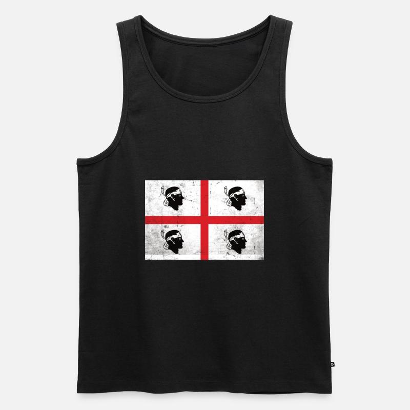 Sardinien Flagge - Männer Premium Bio Tank Top - Schwarz
