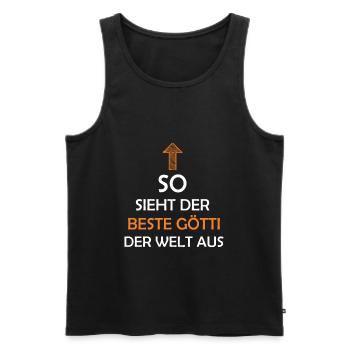 Bester Götti der Welt Firmgötti Taufgötti Geschenk - Männer Premium Bio Tank Top - Schwarz - Vorne - Michal (187cm)