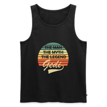 Gedi Firmgedi Taufgedi Gift Geditag - Men's Premium Organic Tank Top - black - Front - AI Model Male 178 light (178cm)
