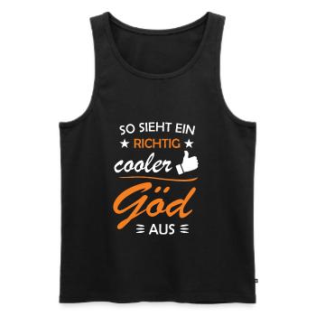 Göd Gödi Firmgöd Taufgöd Taufgödi Geschenkidee - Männer Premium Bio Tank Top - Schwarz - Vorne - Michal (187cm)