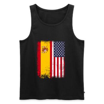 USA America Spanish Flag - Men's Premium Organic Tank Top - black - Front - Michal (187cm)