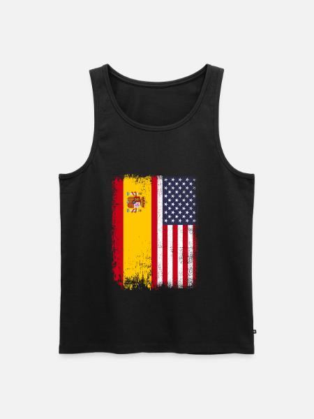 USA America bandiera spagnola - Canottiera ecologica premium da uomo - nero