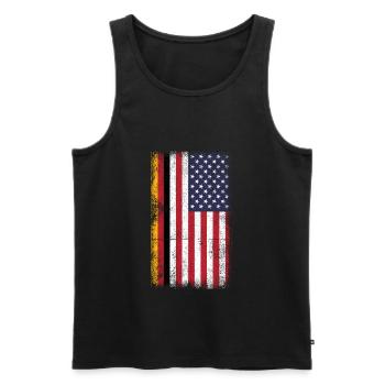 German American Flag USA German - Männer Premium Bio Tank Top - Schwarz - Vorne - AI Model Male 178 light (178cm)