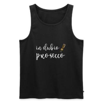 Idée cadeau étudiant en droit In Dubio Prosecco - Débardeur bio Premium Homme - noir - Devant - AI Model Male 178 light (178cm)