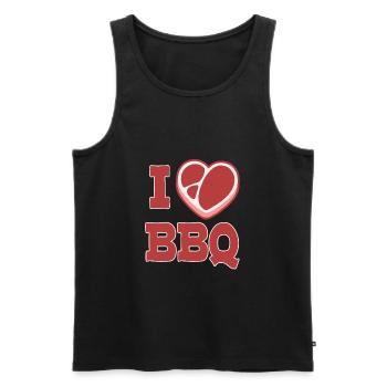 Funny BBQ Barbeque Grill Shirt Gift - Men's Premium Organic Tank Top - black - Front - AI Model Male 178 light (178cm)