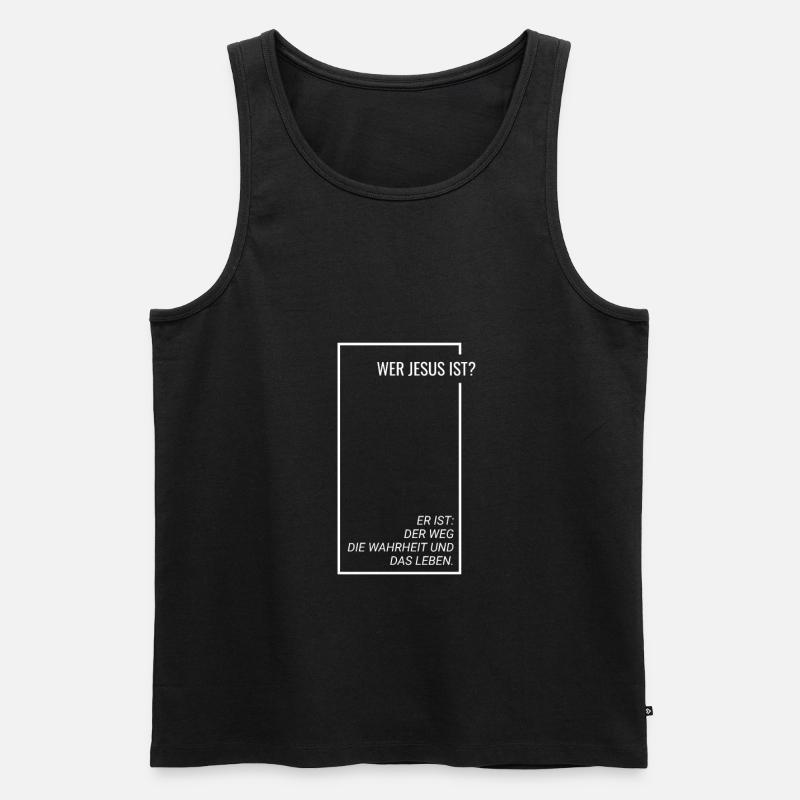 Wer Jesus ist ? - Männer Premium Bio Tank Top - Schwarz