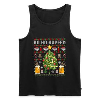 Witziges Ho Ho Hopfen Bier Weihnachtsbaum Geschenk - Männer Premium Bio Tank Top - Schwarz - Vorne - Michal (187cm)