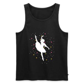 Ballerine danse cadeau avec étoiles - Débardeur bio Premium Homme - noir - Devant - Michal (187cm)