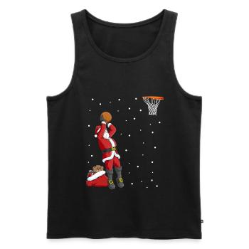 Noël drôle de basket- du père Noël - Débardeur bio Premium Homme - noir - Devant - Michal (187cm)