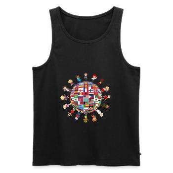 Cultural diversity Children around the globe - Men's Premium Organic Tank Top - black - Front - Michal (187cm)