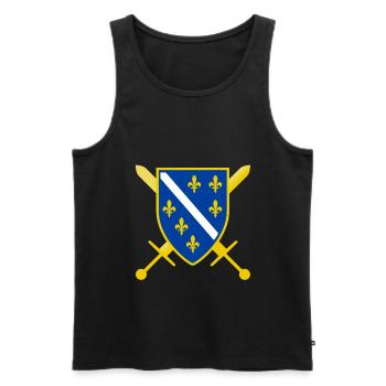 Bosnia Coat of Arms Bosna Gifts for Bosanac - Men's Premium Organic Tank Top - black - Front - Michal (187cm)