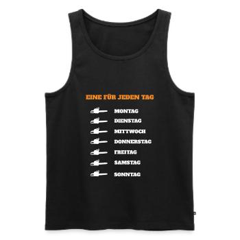 Holzfäller Waldarbeiter Förster Kettensäge - Männer Premium Bio Tank Top - Schwarz - Vorne - Michal (187cm)