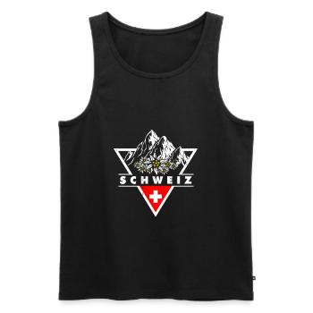 Schweiz Berge Suisse Geschenk - Männer Premium Bio Tank Top - Schwarz - Vorne - Michal (187cm)