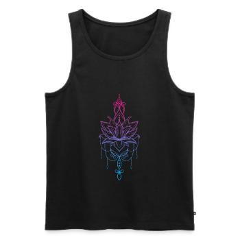 Méditation de fleur de lotus Relax Yoga - Débardeur bio Premium Homme - noir - Devant - Michal (187cm)