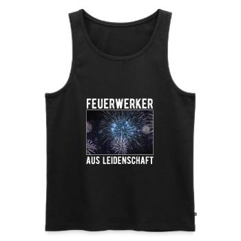 Feuerwerker aus Leidenschaft Pyrotechniker - Männer Premium Bio Tank Top - Schwarz - Vorne - Michal (187cm)