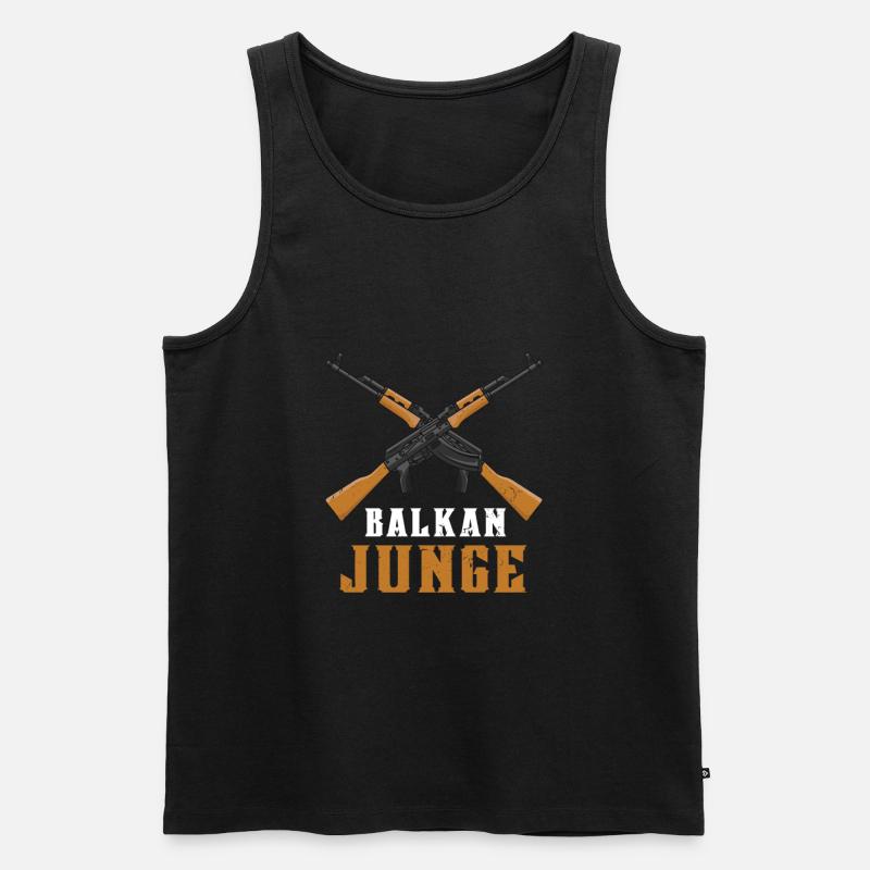 Balkan Junge Jebiga Brate - Männer Premium Bio Tank Top - Schwarz