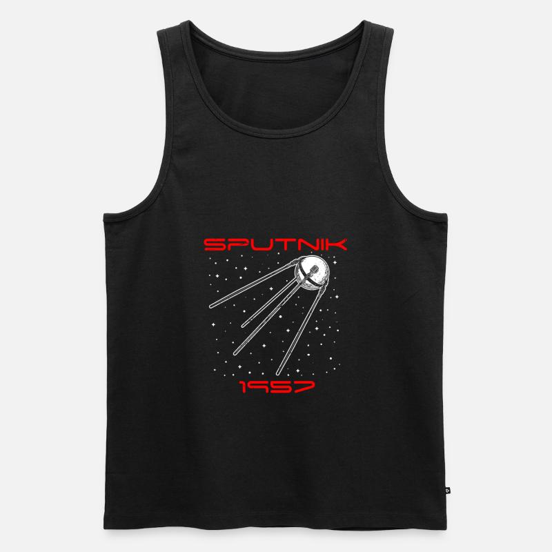 Sputnik UDSSR Sowjetunion Geschenkidee - Männer Premium Bio Tank Top - Schwarz