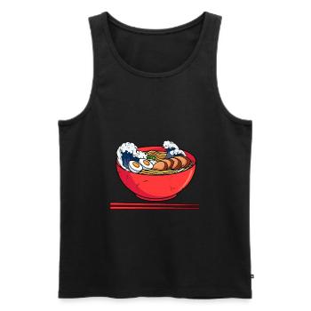 Great Ramen Wave Japanese Ramen Noodles - Débardeur bio Premium Homme - noir - Devant - AI Model Male 178 light (178cm)