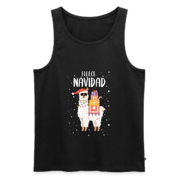 Fleece Feliz Navidad Lama Weihnachten Nette - Männer Premium Bio Tank Top - Schwarz - Vorne - AI Model Male 178 light (178cm)